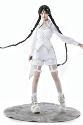 White Bionic Dimension Futuristic Mechanical Style Print Ouji Fashion Lolita Top